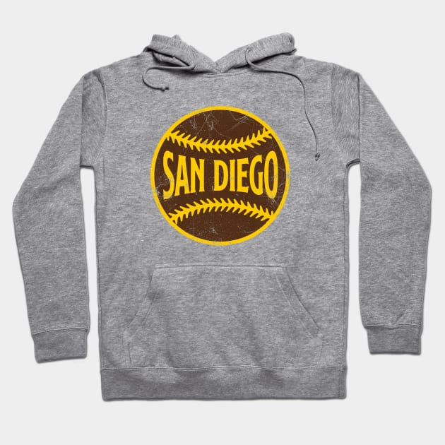 San Diego Retro Baseball - White Hoodie by KFig21